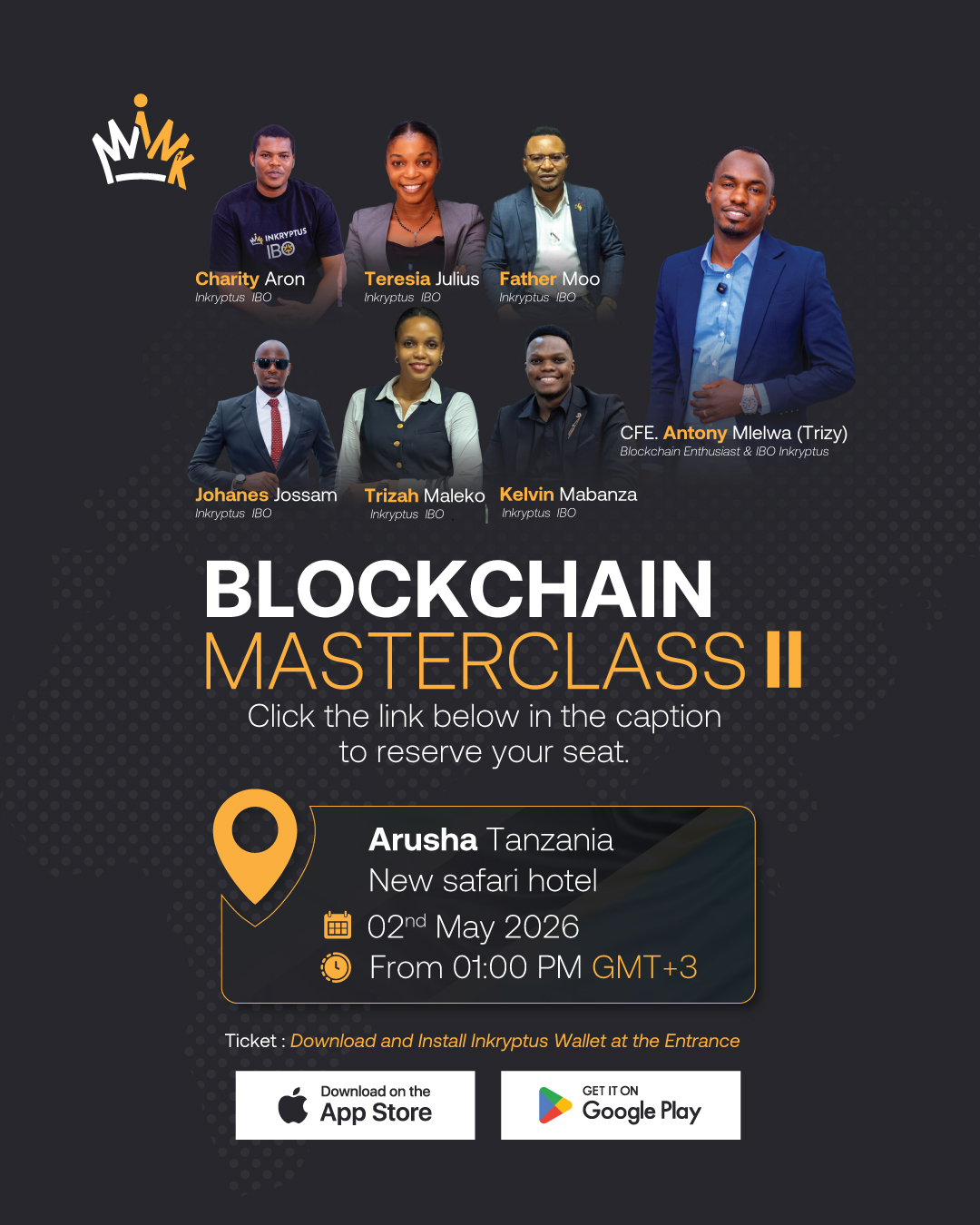 Inkryptus Masterclass II – Arusha, 2nd May